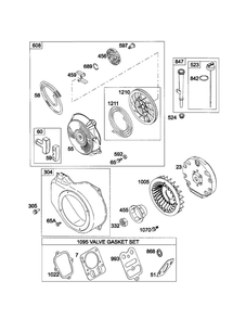Starter-Rewind/Blower Housing Diagram and Parts List for 120412  Briggs and Stratton Engine